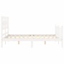 White solid wood bed frame with headboard 120x200 cm by vidaXL, Beds and slatted bases - Ref: Foro24-3192552, Price: 136,40 €...