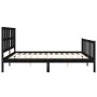 Bed frame with black solid wood headboard 200x200 cm by vidaXL, Beds and slatted bases - Ref: Foro24-3192255, Price: 208,46 €...