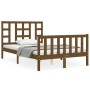 Honey brown solid wood bed frame and headboard 120x200 cm by vidaXL, Beds and slatted bases - Ref: Foro24-3191969, Price: 131...