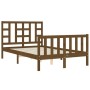 Honey brown solid wood bed frame and headboard 120x200 cm by vidaXL, Beds and slatted bases - Ref: Foro24-3191969, Price: 131...