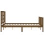 Estructura cama y cabecero madera maciza marrón miel 120x200 cm de vidaXL, Camas y somieres - Ref: Foro24-3191969, Precio: 13...