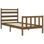 Honey brown solid wood bed frame with headboard by vidaXL, Beds and slatted bases - Ref: Foro24-3191999, Price: 102,25 €, Dis...