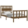 Honey brown solid wood bed frame and headboard 100x200 cm by vidaXL, Beds and slatted bases - Ref: Foro24-3192419, Price: 124...