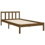 Honey brown solid wood bed frame and headboard 100x200 cm by vidaXL, Beds and slatted bases - Ref: Foro24-3192419, Price: 124...