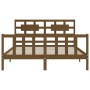 Estructura de cama matrimonio con cabecero madera marrón miel de vidaXL, Camas y somieres - Ref: Foro24-3192564, Precio: 167,...