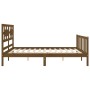 Estructura de cama matrimonio con cabecero madera marrón miel de vidaXL, Camas y somieres - Ref: Foro24-3192564, Precio: 167,...