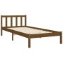 Estructura cama con cabecero madera maciza marrón miel 90x200cm de vidaXL, Camas y somieres - Ref: Foro24-3192609, Precio: 12...