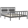 Estructura de cama con cabecero madera maciza gris 160x200 cm de vidaXL, Camas y somieres - Ref: Foro24-3192438, Precio: 169,...