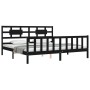 Bed frame with black solid wood headboard 200x200 cm by vidaXL, Beds and slatted bases - Ref: Foro24-3192580, Price: 203,49 €...