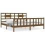 Honey brown solid wood bed frame with headboard by vidaXL, Beds and slatted bases - Ref: Foro24-3192574, Price: 170,84 €, Dis...