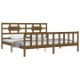 Honey brown solid wood bed frame with headboard by vidaXL, Beds and slatted bases - Ref: Foro24-3192574, Price: 170,84 €, Dis...