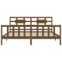 Honey brown solid wood bed frame with headboard by vidaXL, Beds and slatted bases - Ref: Foro24-3192574, Price: 170,84 €, Dis...