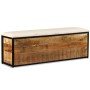 Banco almacenaje con 3 cajones madera maciza mango 120x30x40 cm de vidaXL, Bancos para recibidores y almacenamiento - Ref: Fo...