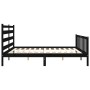 Estructura de cama con cabecero madera maciza negro 180x200 cm de vidaXL, Camas y somieres - Ref: Foro24-3192055, Precio: 187...