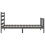 Estructura de cama con cabecero madera maciza gris 90x200 cm de vidaXL, Camas y somieres - Ref: Foro24-3192023, Precio: 112,2...