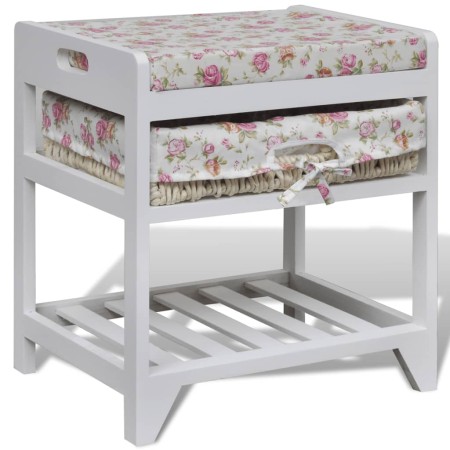 Storage bench with shoe rack and paulownia wood basket by vidaXL, Benches for halls and storage - Ref: Foro24-241541, Price: ...