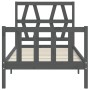 Estructura de cama individual con cabecero madera maciza gris de vidaXL, Camas y somieres - Ref: Foro24-3192458, Precio: 97,9...