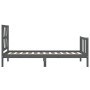 Estructura de cama individual con cabecero madera maciza gris de vidaXL, Camas y somieres - Ref: Foro24-3192458, Precio: 97,9...