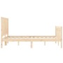 Double bed frame with solid wood headboard by vidaXL, Beds and slatted bases - Ref: Foro24-3192591, Price: 123,13 €, Discount: %