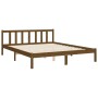 Double bed frame with honey brown wooden headboard by vidaXL, Beds and slatted bases - Ref: Foro24-3192629, Price: 171,11 €, ...