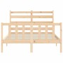 Estructura de cama de matrimonio con cabecero madera maciza de vidaXL, Camas y somieres - Ref: Foro24-3192006, Precio: 109,20...