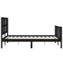 Double bed frame with black solid wood headboard by vidaXL, Beds and slatted bases - Ref: Foro24-3192205, Price: 169,99 €, Di...