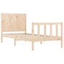 Bed frame with solid wood headboard 90x200 cm by vidaXL, Beds and slatted bases - Ref: Foro24-3192606, Price: 99,72 €, Discou...