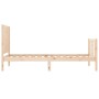 Bed frame with solid wood headboard 90x200 cm by vidaXL, Beds and slatted bases - Ref: Foro24-3192606, Price: 99,72 €, Discou...