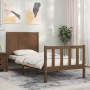 Estructura cama con cabecero madera maciza marrón miel de vidaXL, Camas y somieres - Ref: Foro24-3192614, Precio: 132,99 €, D...