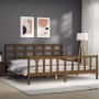 Honey brown solid wood bed frame and headboard 200x200 cm by vidaXL, Beds and slatted bases - Ref: Foro24-3192124, Price: 163...