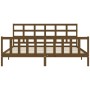 Honey brown solid wood bed frame and headboard 200x200 cm by vidaXL, Beds and slatted bases - Ref: Foro24-3192124, Price: 163...