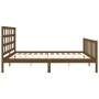 Estructura cama y cabecero madera maciza marrón miel 200x200 cm de vidaXL, Camas y somieres - Ref: Foro24-3192124, Precio: 16...