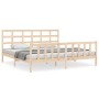 Bed frame with solid wood headboard 160x200 cm by vidaXL, Beds and slatted bases - Ref: Foro24-3192111, Price: 138,55 €, Disc...