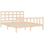 Bed frame with solid wood headboard 160x200 cm by vidaXL, Beds and slatted bases - Ref: Foro24-3192111, Price: 138,55 €, Disc...