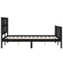 Bed frame with black solid wood headboard 140x200 cm by vidaXL, Beds and slatted bases - Ref: Foro24-3192235, Price: 201,49 €...