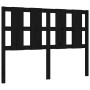 Bed frame with black solid wood headboard 140x200 cm by vidaXL, Beds and slatted bases - Ref: Foro24-3192235, Price: 201,49 €...