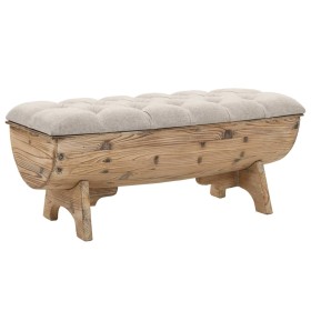 Solid wood and fabric storage bench 103x51x44 cm by vidaXL, Benches for halls and storage - Ref: Foro24-245767, Price: 198,03...