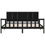 Double bed frame with black solid wood headboard by vidaXL, Beds and slatted bases - Ref: Foro24-3192640, Price: 229,99 €, Di...