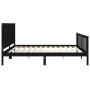 Double bed frame with black solid wood headboard by vidaXL, Beds and slatted bases - Ref: Foro24-3192640, Price: 229,99 €, Di...