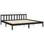 Double bed frame with black solid wood headboard by vidaXL, Beds and slatted bases - Ref: Foro24-3192640, Price: 229,99 €, Di...