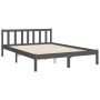 Double bed frame with gray solid wood headboard by vidaXL, Beds and slatted bases - Ref: Foro24-3192398, Price: 166,99 €, Dis...