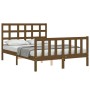 Honey brown solid wood bed frame and headboard 120x200 cm by vidaXL, Beds and slatted bases - Ref: Foro24-3192099, Price: 132...