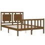 Estructura cama y cabecero madera maciza marrón miel 140x200 cm de vidaXL, Camas y somieres - Ref: Foro24-3192169, Precio: 16...