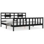 Estructura cama de matrimonio con cabecero madera maciza negro de vidaXL, Camas y somieres - Ref: Foro24-3192575, Precio: 201...