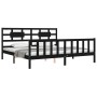 Estructura cama de matrimonio con cabecero madera maciza negro de vidaXL, Camas y somieres - Ref: Foro24-3192575, Precio: 201...