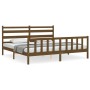 Honey brown solid wood bed frame and headboard 200x200 cm by vidaXL, Beds and slatted bases - Ref: Foro24-3192059, Price: 162...