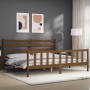 Honey brown solid wood bed frame and headboard 200x200 cm by vidaXL, Beds and slatted bases - Ref: Foro24-3192059, Price: 162...