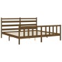 Honey brown solid wood bed frame and headboard 200x200 cm by vidaXL, Beds and slatted bases - Ref: Foro24-3192059, Price: 162...