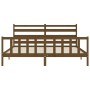 Honey brown solid wood bed frame and headboard 200x200 cm by vidaXL, Beds and slatted bases - Ref: Foro24-3192059, Price: 162...