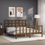 Estructura de cama matrimonio con cabecero madera marrón miel de vidaXL, Camas y somieres - Ref: Foro24-3192109, Precio: 157,...